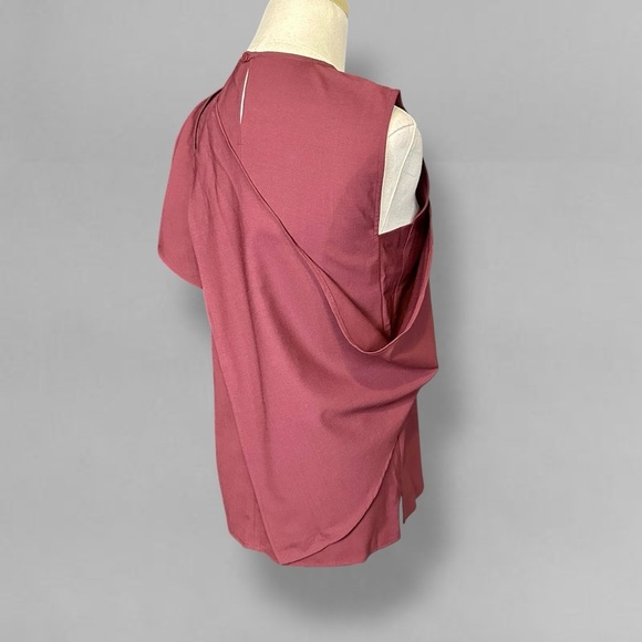 NWT Judith & Charles ‘Signac’ Scarf Blouse in Burgundy Red “Bordeaux” Size 0 - Picture 9 of 15